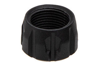 Strike Industries Barrel Cover 1/2x28 Thread Protector for Pistols features a black anodized finish